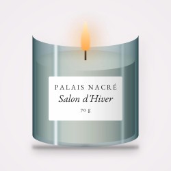Bougie parfumée Salon d'Hiver au palmarosa – Palais Nacré, pot en verre 70 g