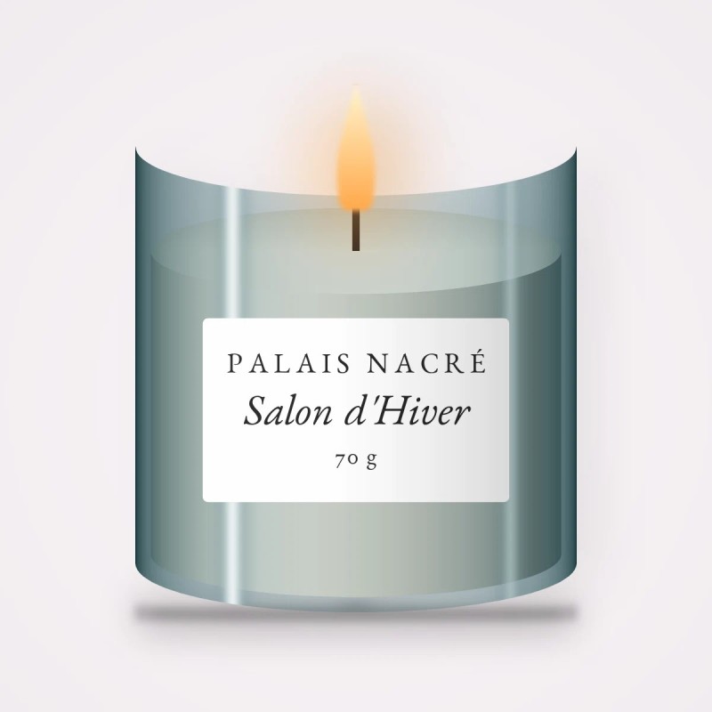 Bougie parfumée Salon d'Hiver au palmarosa – Palais Nacré, pot en verre 70 g