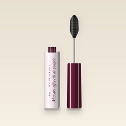 Mascara effet cils de poupée au beurre de karité – Balcon Pourpre, flacon et brosse 8 ml, teinte Noir