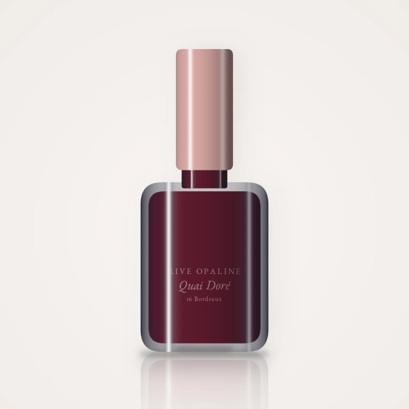 Vernis à ongles Quai Doré à l'amande douce – Rive Opaline, flacon 5 ml, teinte 16 Bordeaux