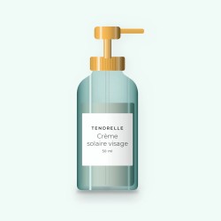 Crème solaire visage réconfortante à la niacinamide SPF 30 – Tendrelle, flacon-pompe 50 ml