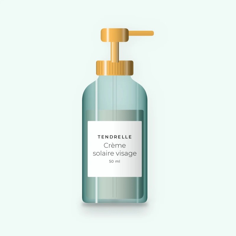 Crème solaire visage réconfortante à la niacinamide SPF 30 – Tendrelle, flacon-pompe 50 ml