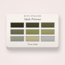 Palette yeux confort Opale Précieuse – Rive Opaline, 4 × 1,2 g, teinte Tons kaki