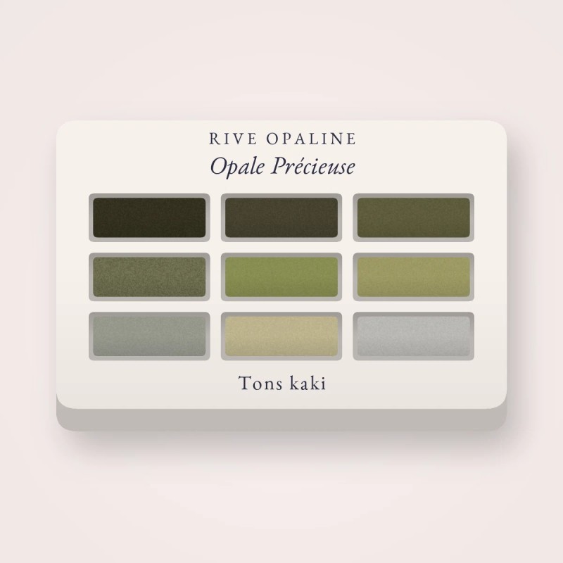 Palette yeux confort Opale Précieuse – Rive Opaline, 4 × 1,2 g, teinte Tons kaki