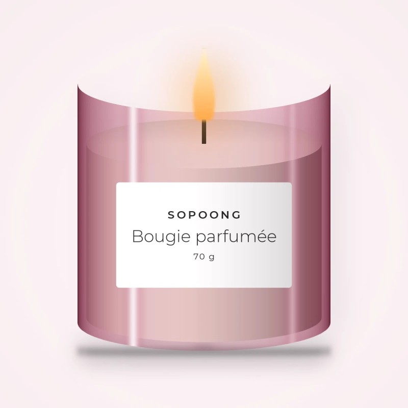 Bougie parfumée contemporaine au bois de santal – Sopoong, pot en verre 70 g