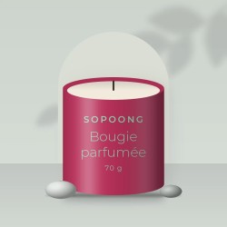 Bougie parfumée contemporaine au bois de santal – Sopoong, photo d'ambiance
