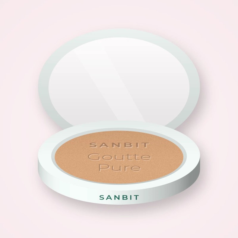 Terre de soleil haute tenue Goutte Pure – Sanbit, boîtier 10 g, teinte 01 Hâle léger