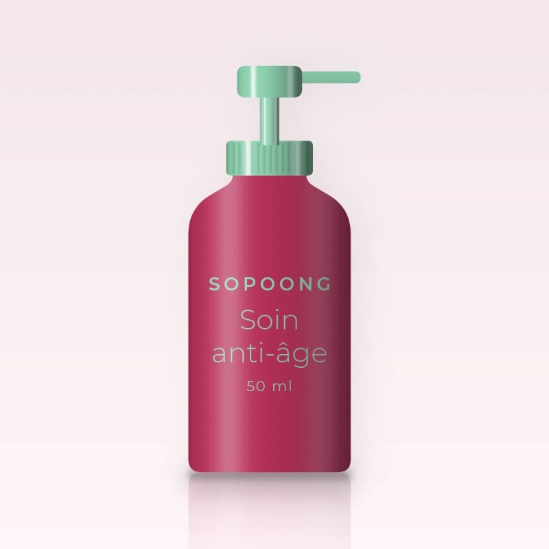 Soin anti-âge premières rides au squalane – Sopoong, flacon-pompe 50 ml