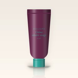 Crème solaire visage toucher sec à l'extrait de thé vert SPF 50 – Zelliane, tube 50 ml