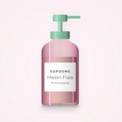 Fond de teint couvrance légère Melon Frais – Sopoong, flacon-pompe 35 ml, teinte 01 Porcelaine