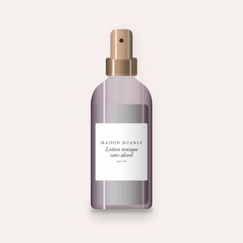 Lotion tonique sans alcool à l'hydrolat de menthe 400 ml