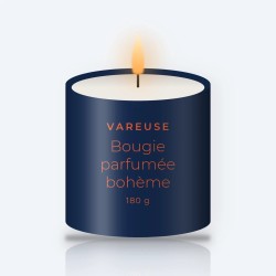 Bougie parfumée bohème à la cannelle – Vareuse, pot en verre 180 g
