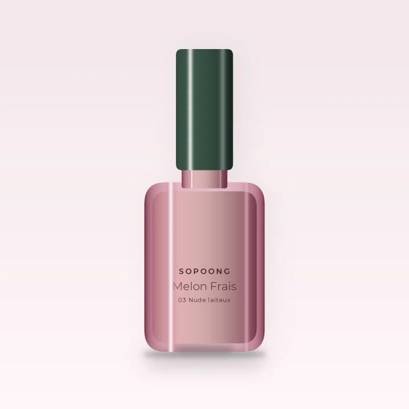 Vernis à ongles effet semi-permanent Melon Frais – Sopoong, flacon 10 ml, teinte 03 Nude laiteux