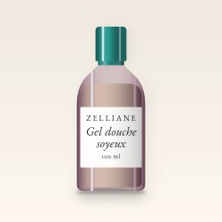 Gel douche et bain soyeux à l'huile de jojoba – Zelliane, flacon 100 ml