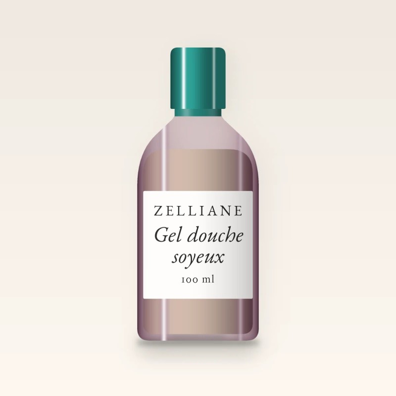Gel douche et bain soyeux à l'huile de jojoba – Zelliane, flacon 100 ml