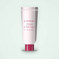 Gloss effet frais à la fleur de cerisier – Sopoong, tube 4 ml, teinte 14 Pêche dorée