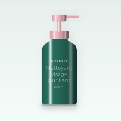 Nettoyant visage purifiant au zinc PCA – Sanbit, flacon-pompe 200 ml