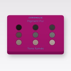 Palette yeux Pigment Pur sans transfert – Chromalie, 4 × 1,2 g, teinte Tons fumés