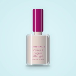 Vernis à ongles effet gel à l'huile d'avocat – Chromalie, flacon 10 ml, teinte 03 Nude laiteux