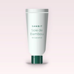 Fond de teint anti-imperfections Soie de Bambou – Sanbit, tube 35 ml, teinte 18 Caramel