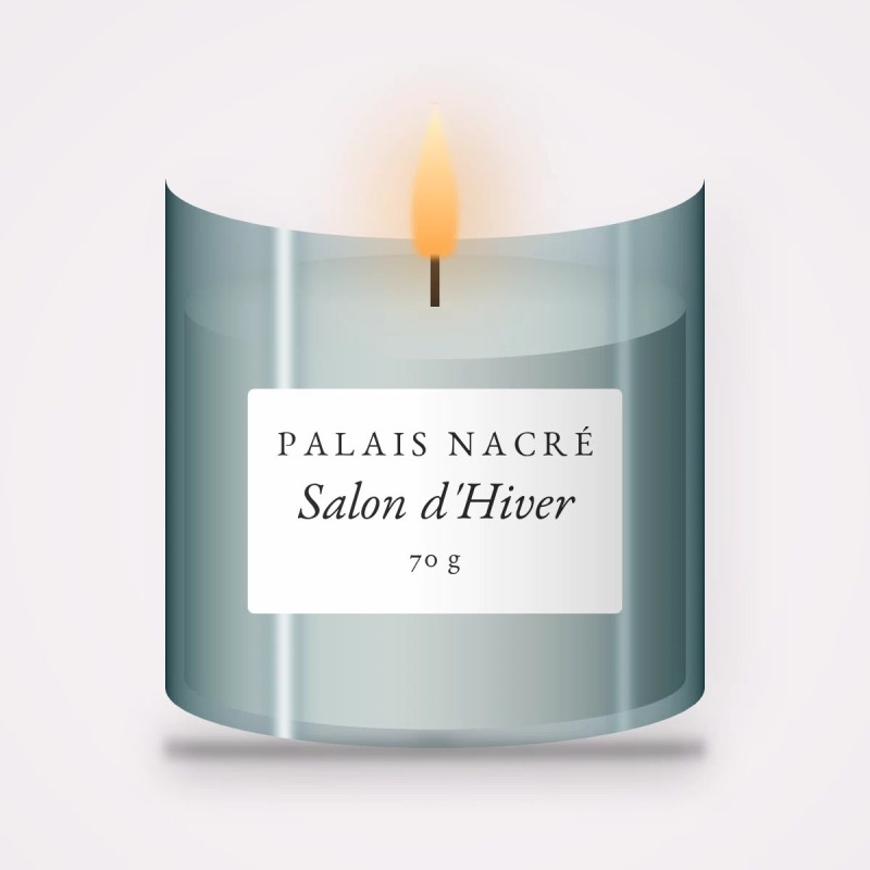 Bougie parfumée Salon d'Hiver cocon – Palais Nacré, pot en verre 70 g
