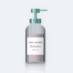 Gel douche Basalte à l'huile d'amande douce – Vellaure, flacon-pompe 500 ml
