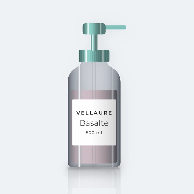 Gel douche Basalte à l'huile d'amande douce – Vellaure, flacon-pompe 500 ml