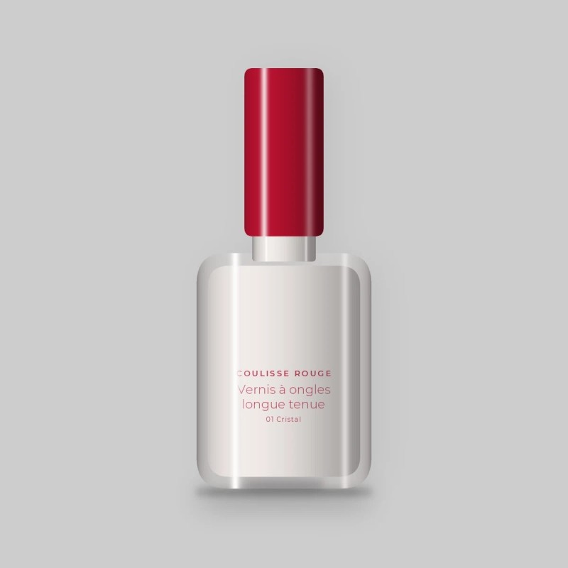 Vernis à ongles longue tenue au panthénol – Coulisse Rouge, flacon 10 ml, teinte 01 Cristal
