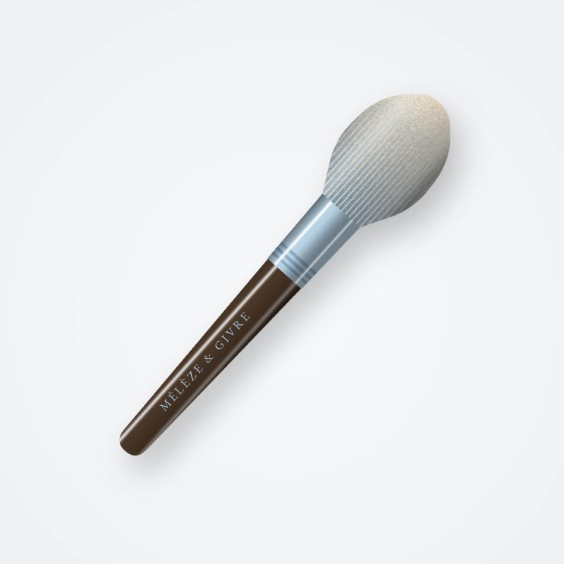Brosse ovale en bois d'acacia – Mélèze & Givre, vue de face