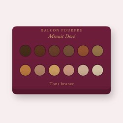 Palette yeux Minuit Doré longue durée – Balcon Pourpre, 9 × 1 g, teinte Tons bronze