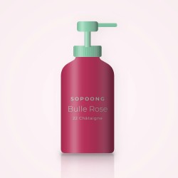 Fond de teint ultra-léger Bulle Rose – Sopoong, flacon-pompe 35 ml, teinte 22 Châtaigne