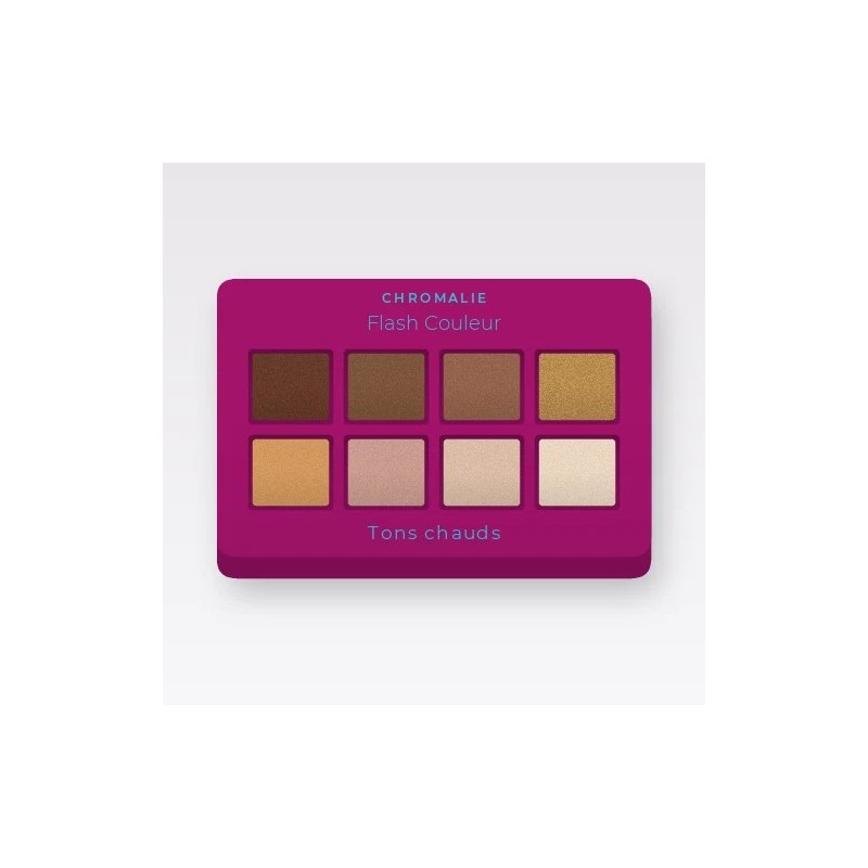 Palette yeux Flash Couleur à l'huile d'argan – Chromalie, 4 × 1,2 g, teinte Tons chauds
