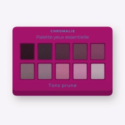 Palette yeux essentielle à l'huile de noisette – Chromalie, 9 × 1 g, teinte Tons prune