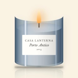 Bougie parfumée Porto Antico poétique – Casa Lanterna, pot en verre 300 g