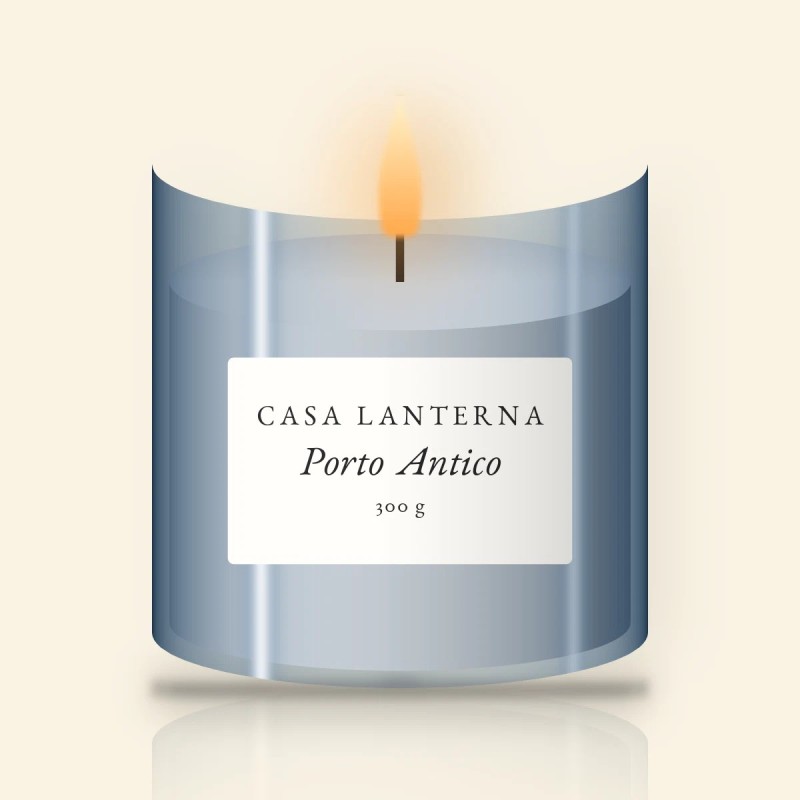 Bougie parfumée Porto Antico poétique – Casa Lanterna, pot en verre 300 g