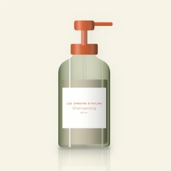 Shampooing hydratation intense à la caféine – Les Jardins d'Aulne, flacon-pompe 500 ml