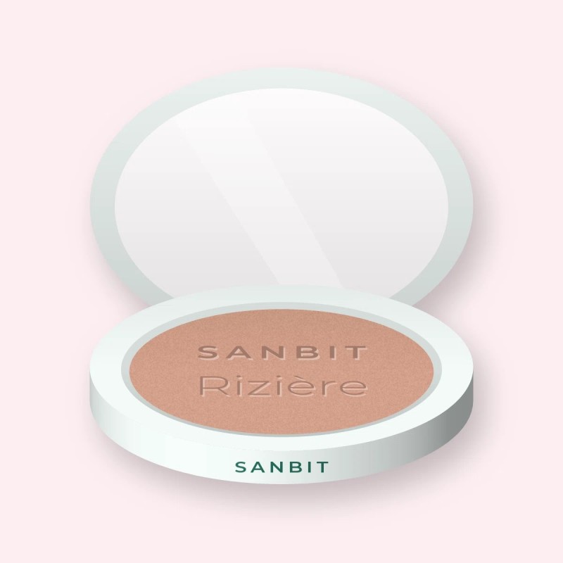 Terre de soleil Rizière à l'huile de jojoba – Sanbit, boîtier 10 g, teinte 02 Sable rosé