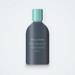 Gel douche et bain onctueux au beurre de cacao – Vellaure, flacon 100 ml
