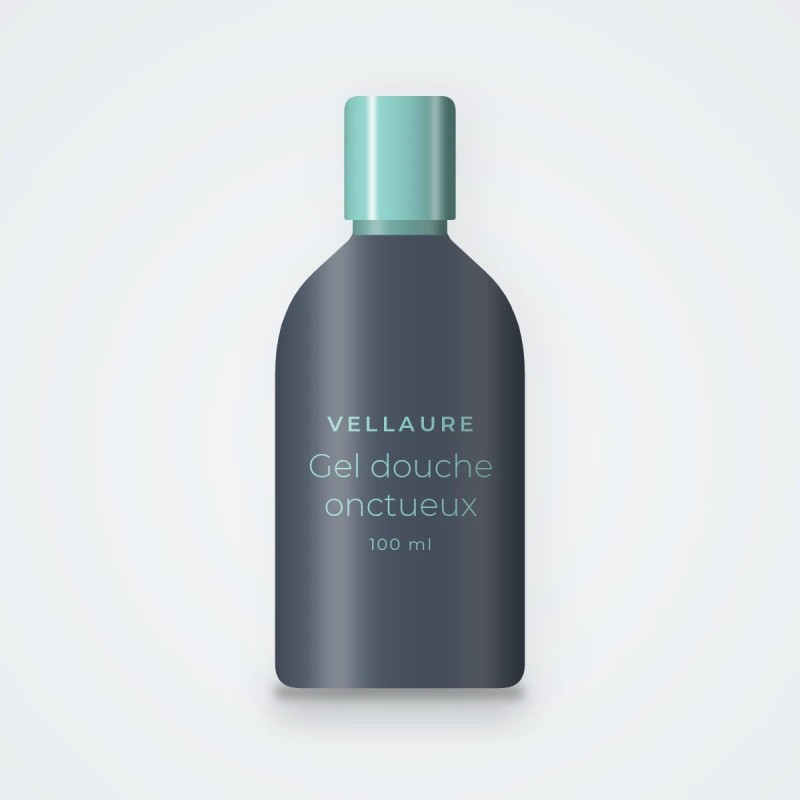 Gel douche et bain onctueux au beurre de cacao – Vellaure, flacon 100 ml