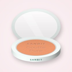 Blush sans effet poudreux Goutte Pure – Sanbit, boîtier 6 g, teinte 04 Abricot