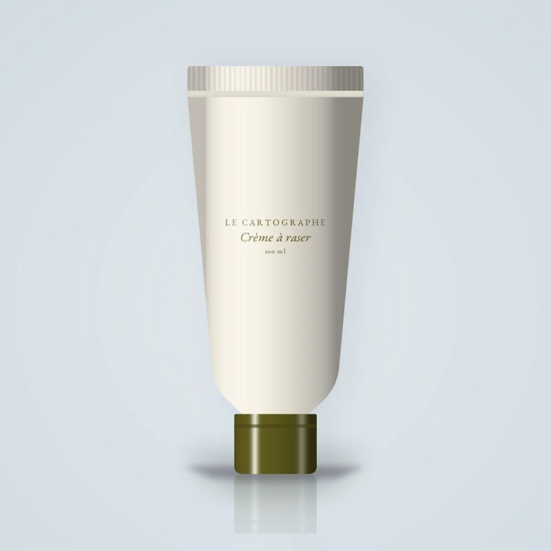 Crème à raser peaux réactives à l'eucalyptus pour homme – Le Cartographe, tube 100 ml