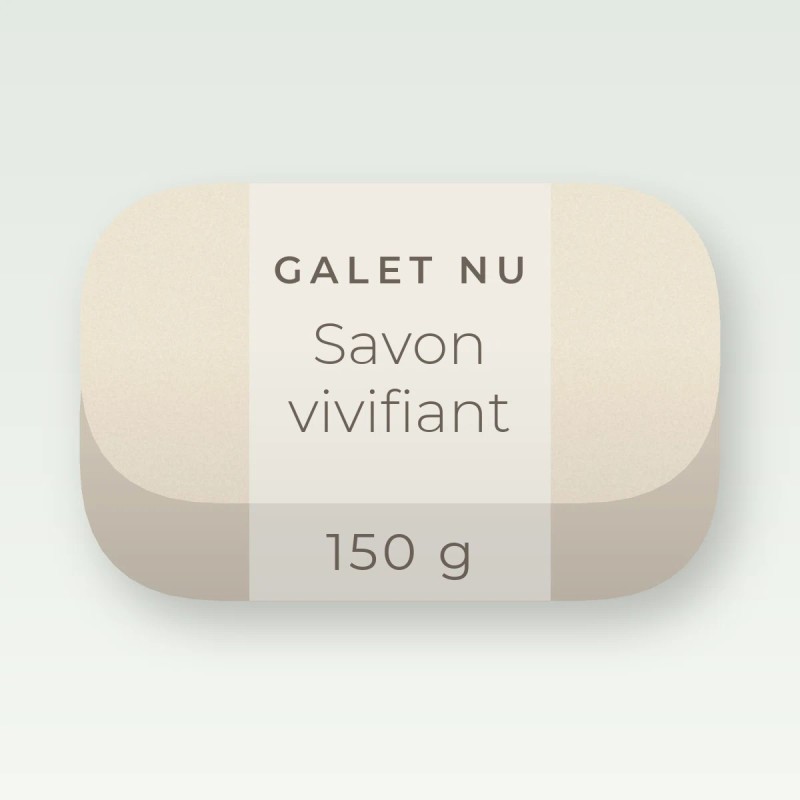 Savon vivifiant à l'argile blanche – Galet Nu, pain 150 g
