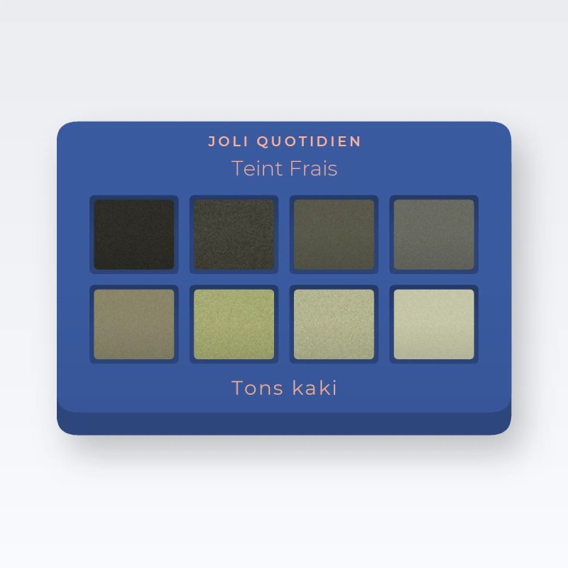 Palette yeux voyage Teint Frais – Joli Quotidien, 9 × 1 g, teinte Tons kaki