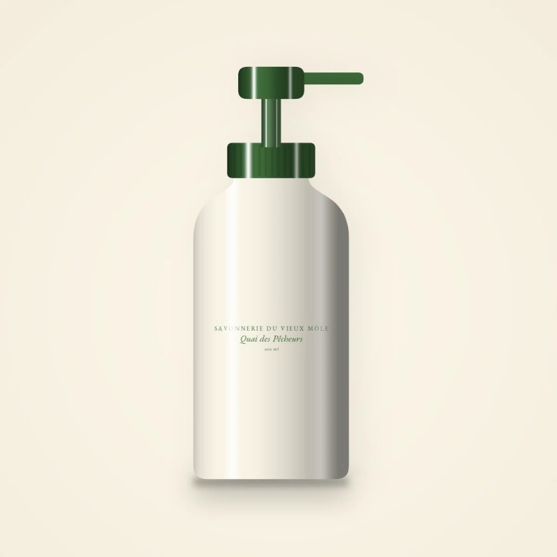 Lait corps Quai des Pêcheurs peaux sensibles – Savonnerie du Vieux Môle, flacon-pompe 200 ml