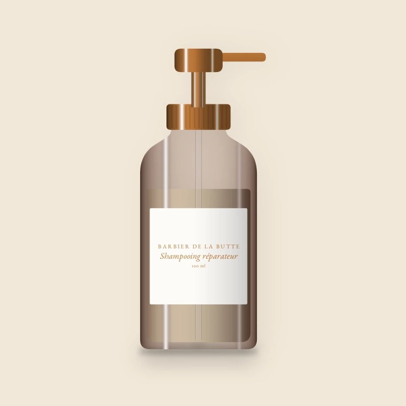 Shampooing réparateur à l'extrait de romarin – Barbier de la Butte, flacon-pompe 100 ml