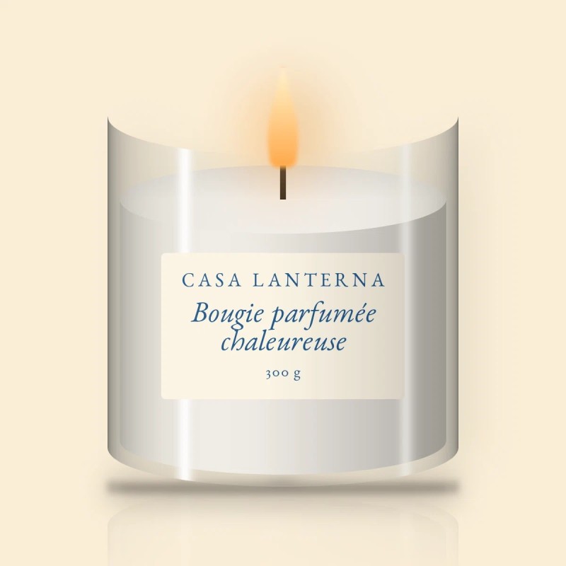 Bougie parfumée chaleureuse à la lavande fine – Casa Lanterna, pot en verre 300 g