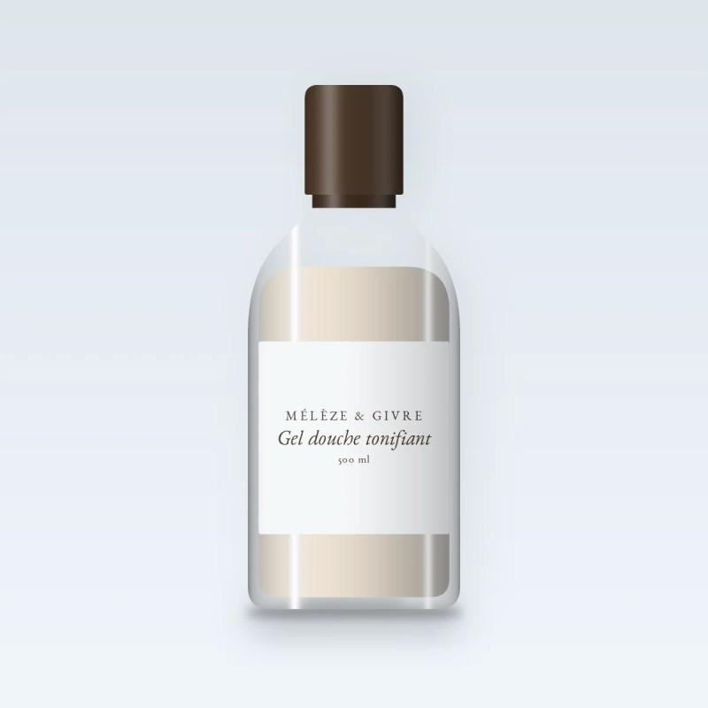 Gel douche tonifiant à l'huile d'avocat – Mélèze & Givre, flacon 500 ml