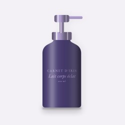 Lait corps éclat à l'huile de noisette – Carnet d'Iris, flacon-pompe 200 ml