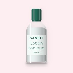 Lotion tonique peaux sensibles à l'acide lactique – Sanbit, flacon 100 ml