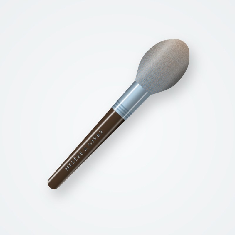 Brosse demi-ronde en bois d'olivier – Mélèze & Givre, vue de face